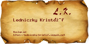 Ledniczky Kristóf névjegykártya