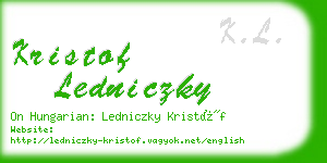 kristof ledniczky business card